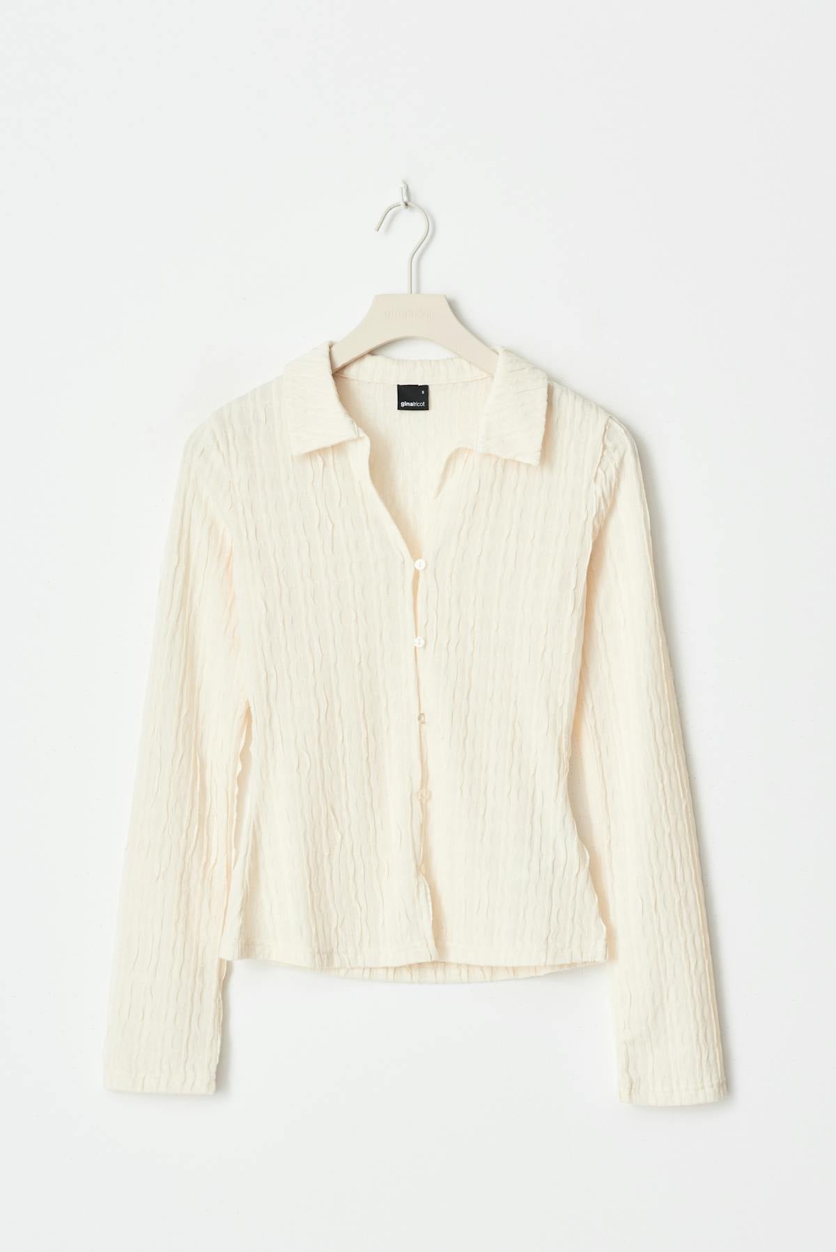 Textured shirt top - Eggnog