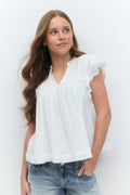 Y boho short sleeve top - Blanc