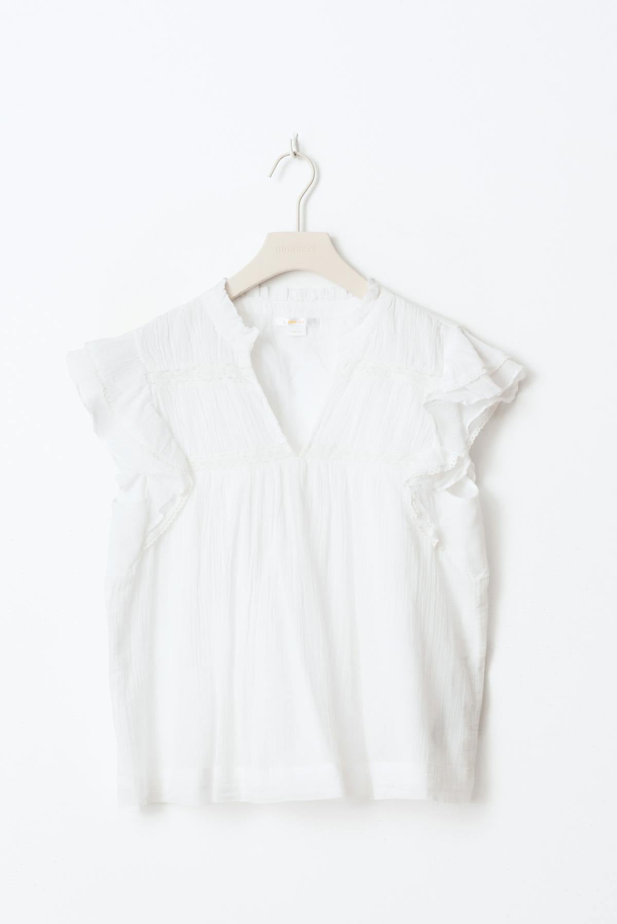 Y boho short sleeve top - Blanc