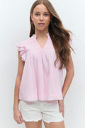 Y boho short sleeve top - Pink lady