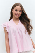 Y boho short sleeve top - Pink lady