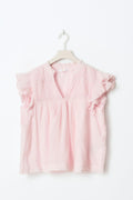 Y boho short sleeve top - Ballet slipper