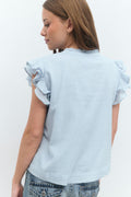 Y boho short sleeve top - Cashmere blue