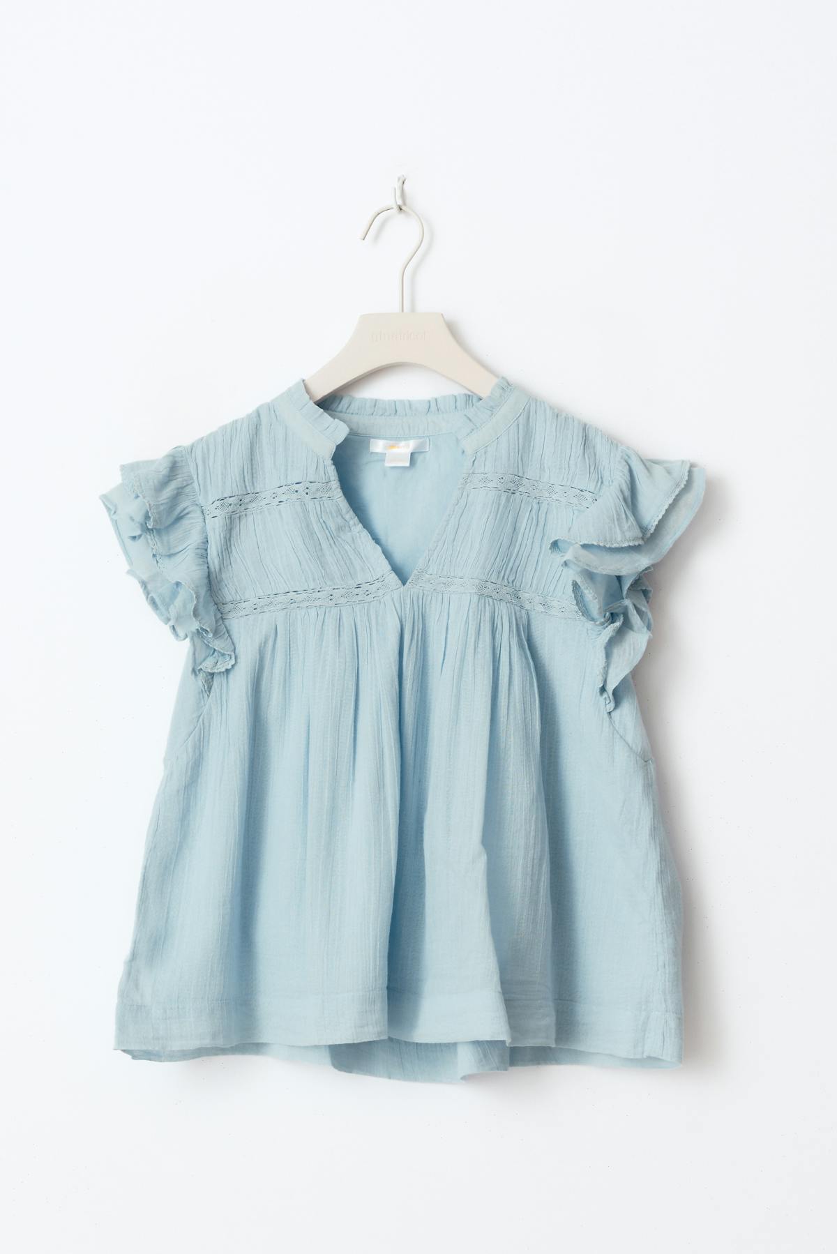 Y boho short sleeve top - Cashmere blue