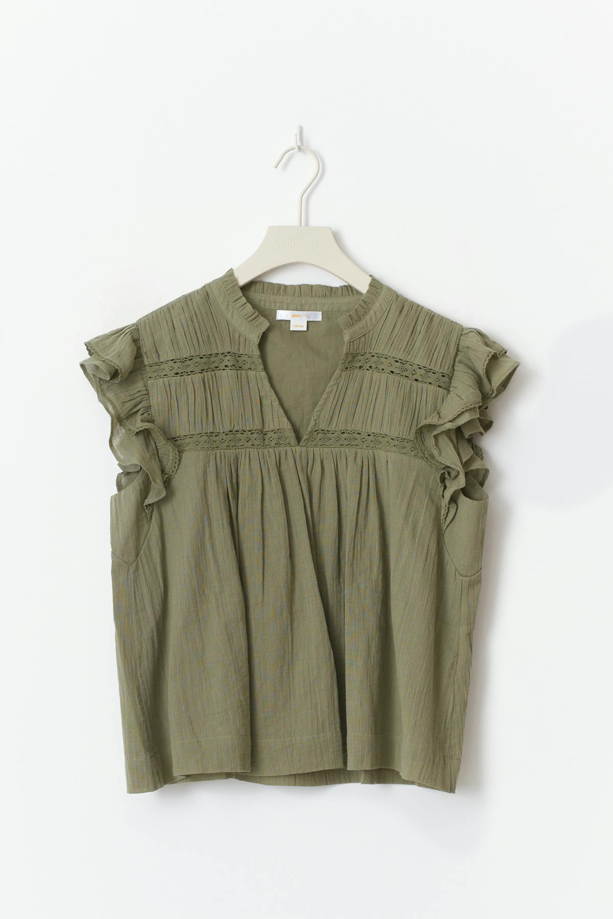 Y boho short sleeve top - Army green