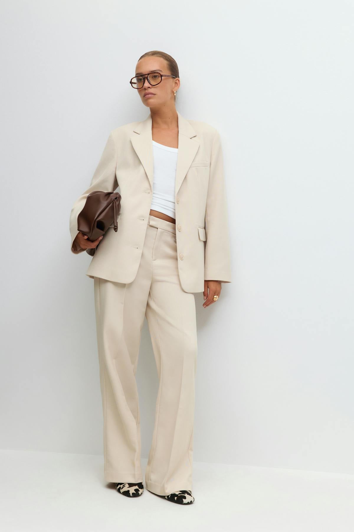 Twill blazer - Beige