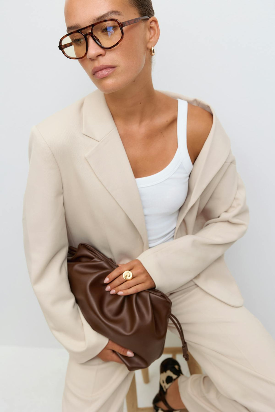 Twill blazer - Beige