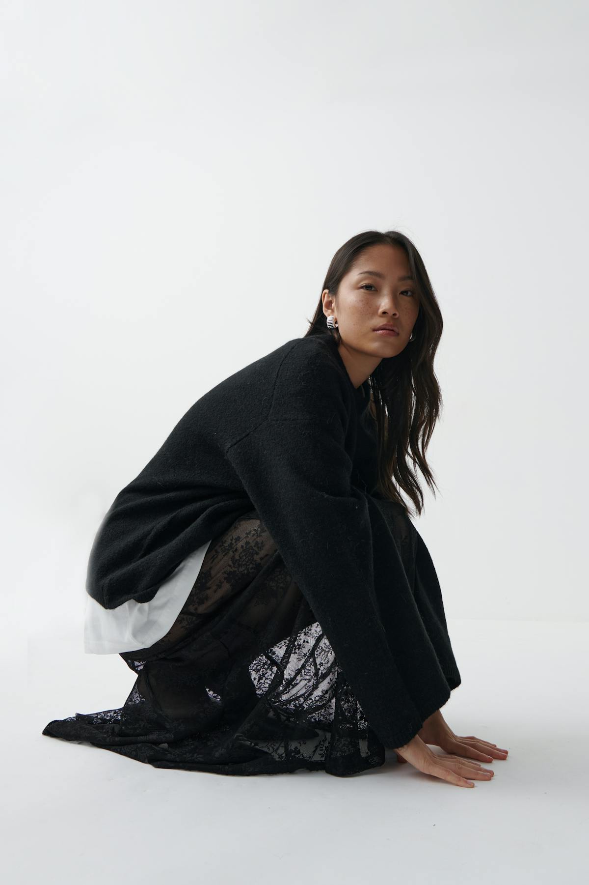 Lace skirt - Noir