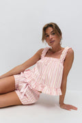 Poplin pyjamas singlet - Pink/stripe