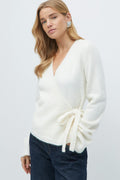 knitted wrap cardigan - Haute red