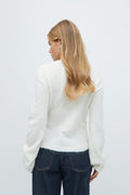 knitted wrap cardigan - Haute red