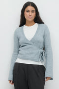 knitted wrap cardigan - Gardenia