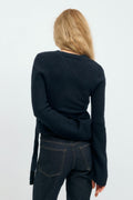 knitted wrap cardigan - Cashmere blue