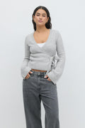 knitted wrap cardigan - Gardenia