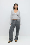 knitted wrap cardigan - Gardenia