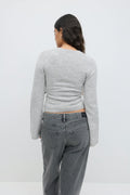 knitted wrap cardigan - Gardenia