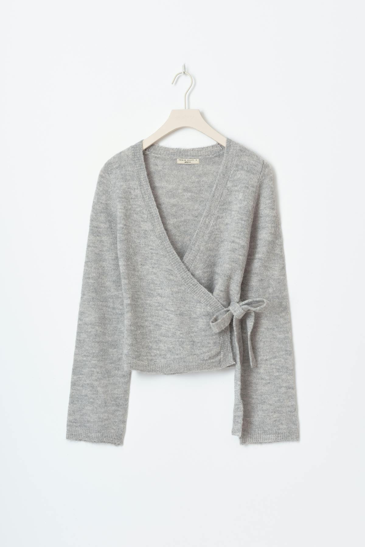 knitted wrap cardigan - Gardenia
