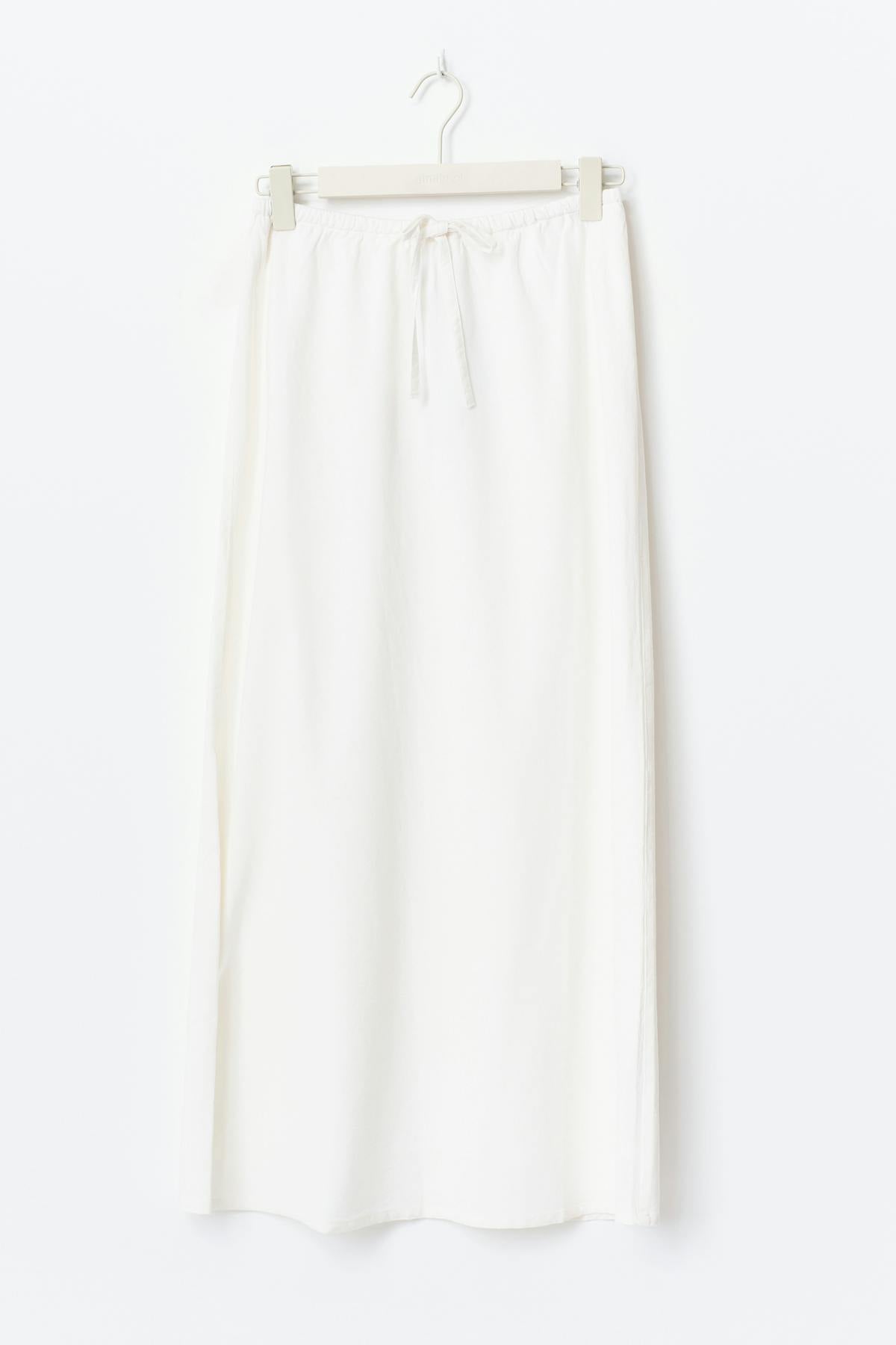 Drawstring maxi skirt - Blanc