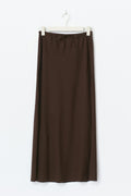 Drawstring maxi skirt - Marron