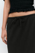 Drawstring maxi skirt - Noir
