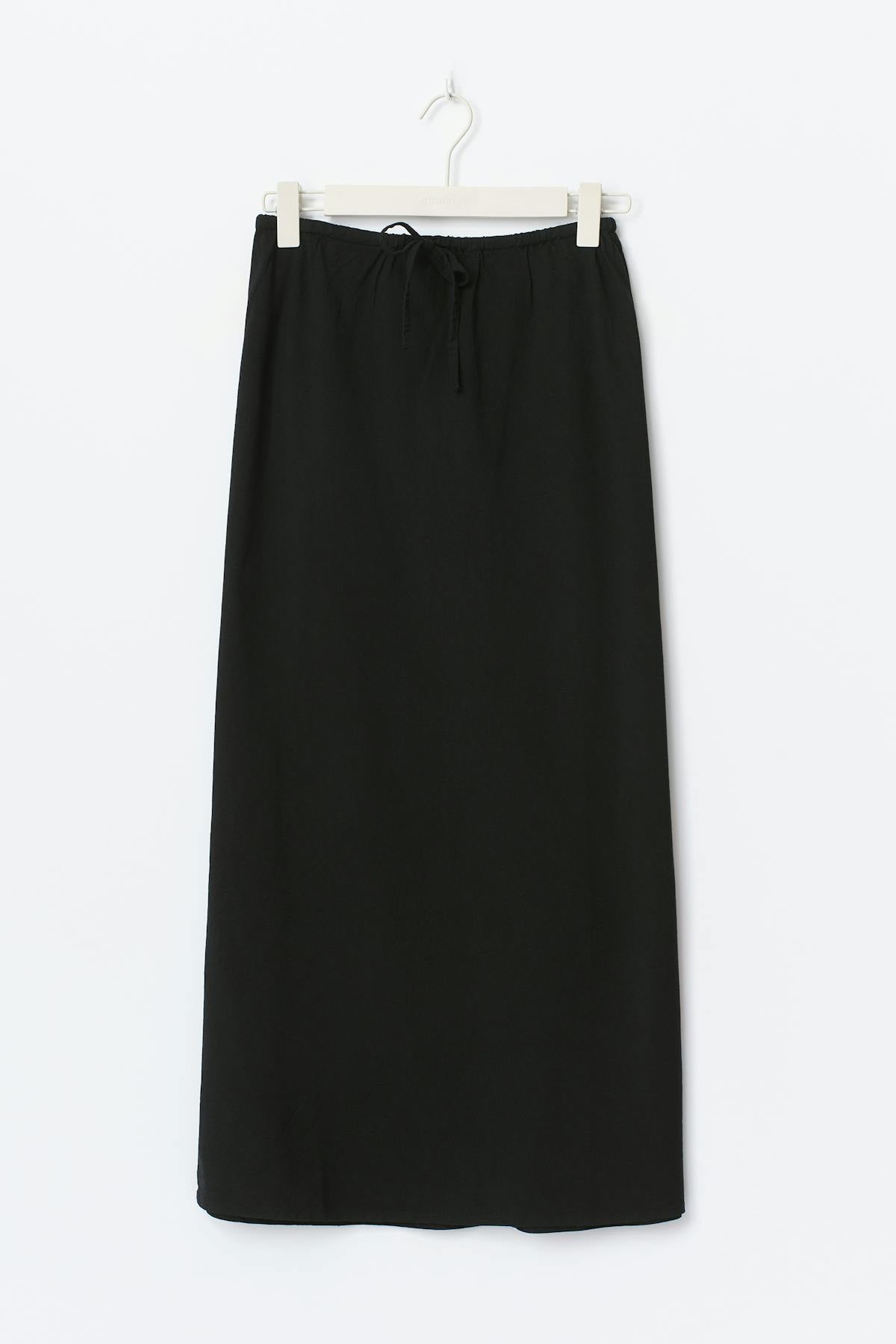 Drawstring maxi skirt - Noir