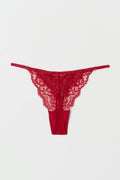 Lace thong - Rouge