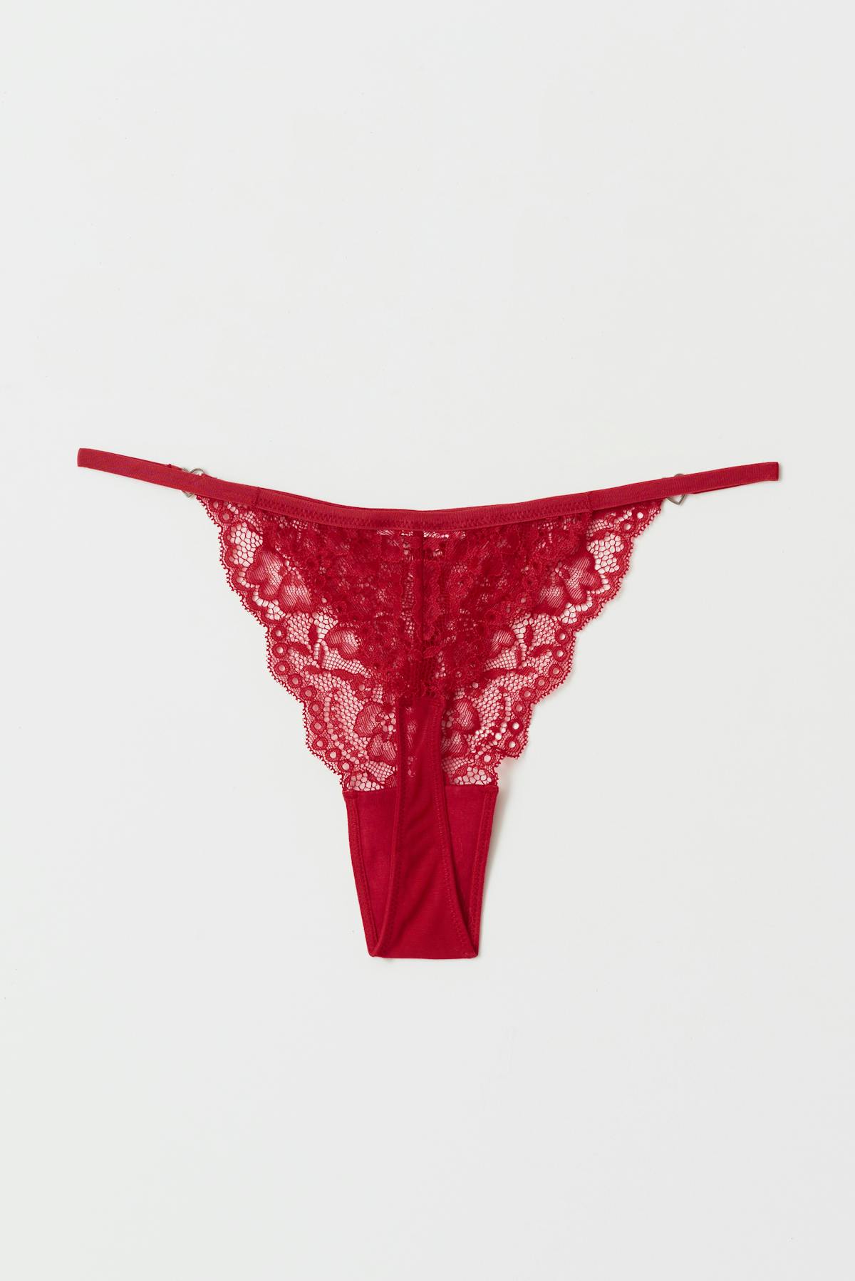 Lace thong - Rouge