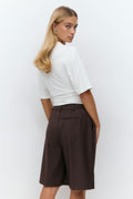 Long bermuda shorts - Marron foncé