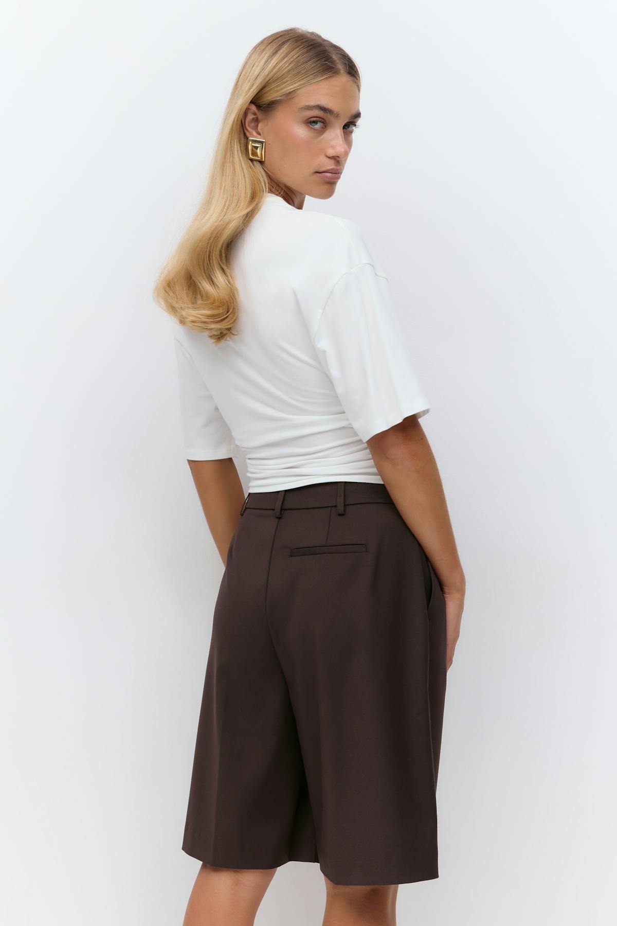 Long bermuda shorts - Marron foncé