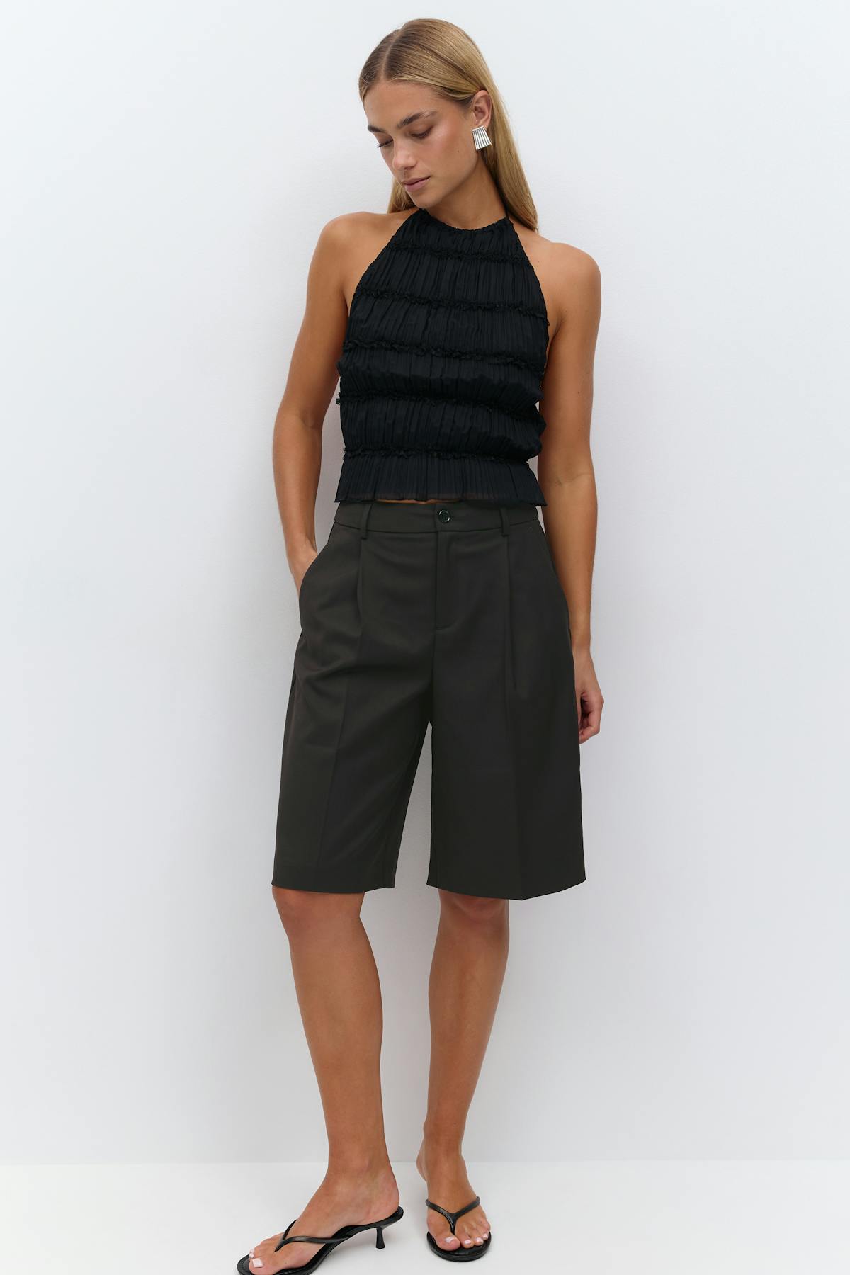 Long bermuda shorts - Marron foncé