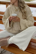 Knitted cable sweater - Greymelange
