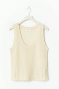 Loose knitted vest - Vanilla yellow