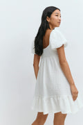 puff sleeve dress - Green flower