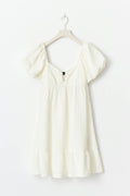puff sleeve dress - Green flower