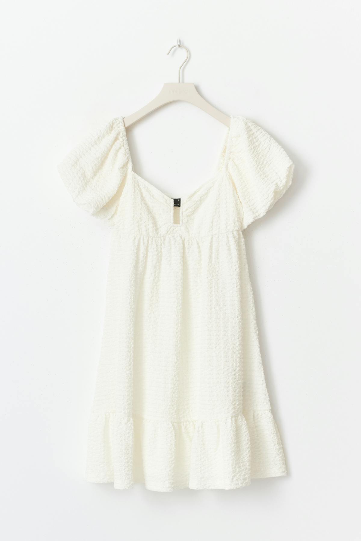 puff sleeve dress - Green flower