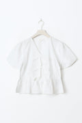 Y tie peplum top - Blanc