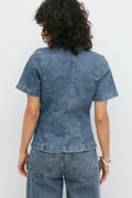 Shaped denim shirt - Mid blue