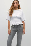 Pleated tee - Abbey stone