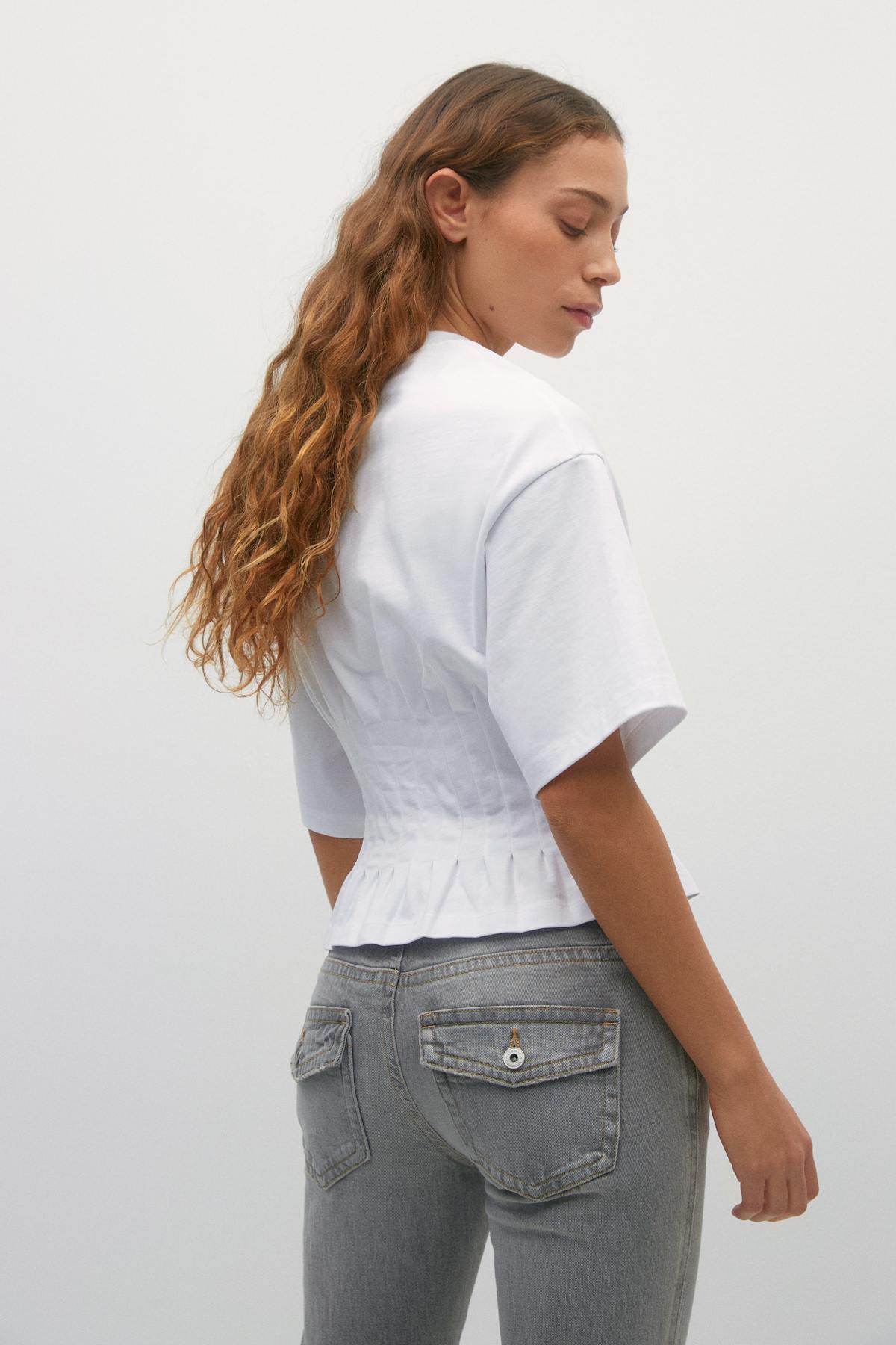 Pleated tee - Blanc