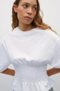 Pleated tee - Blanc
