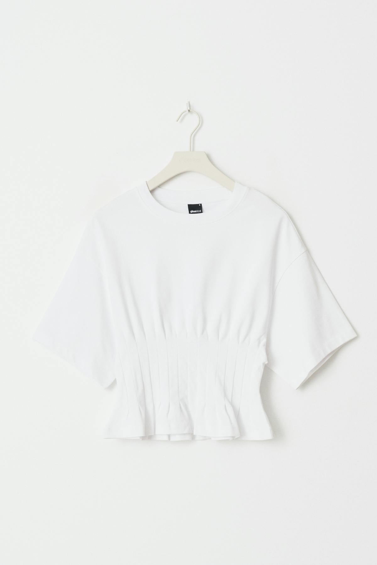 Pleated tee - Blanc