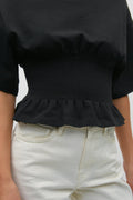 Pleated tee - Noir
