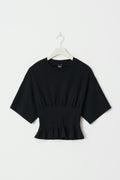 Pleated tee - Noir