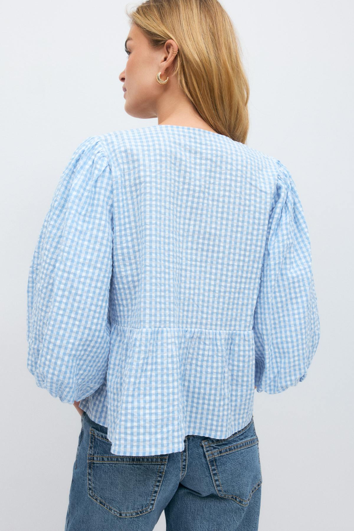 Gingham blouse - Blue check