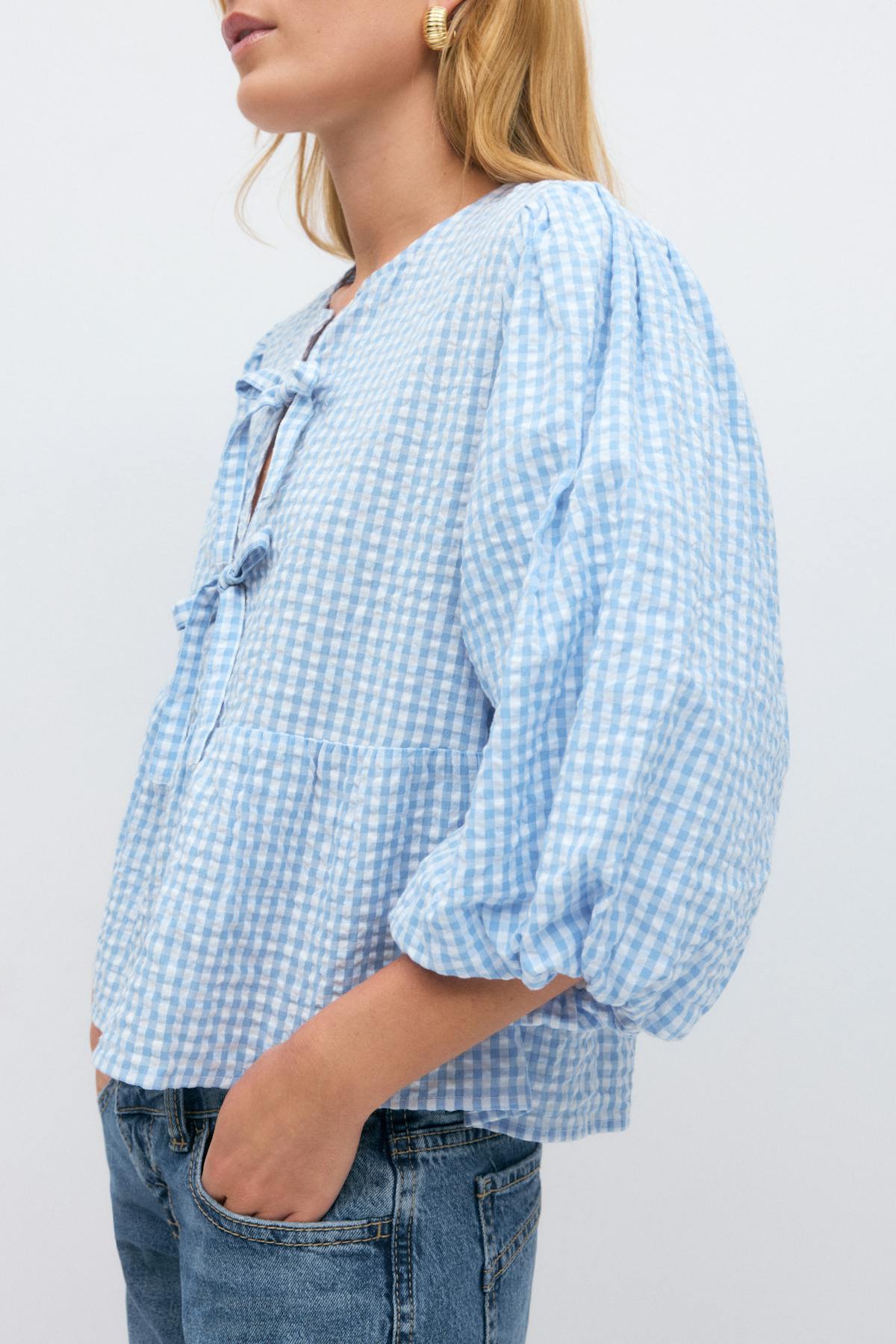 Gingham blouse - Blue check
