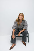 Gingham blouse - Marron