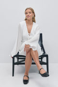 Pleated dress - Blanc cassé