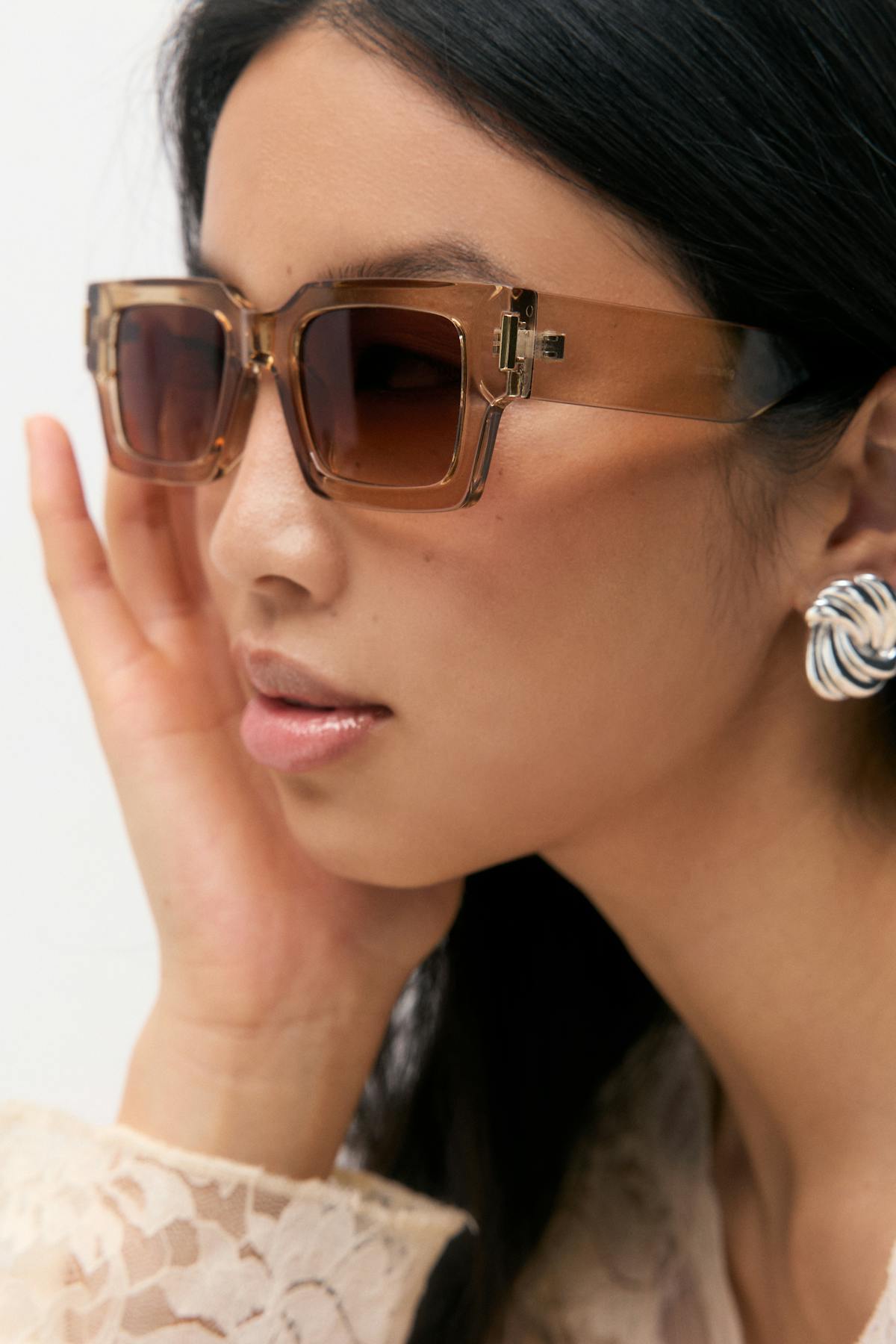 Classic square sunglasses - Clear