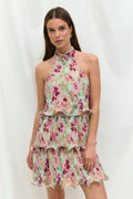 Halterneck wave edge dress - Blanc cassé