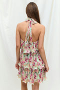 Halterneck wave edge dress - Blanc cassé